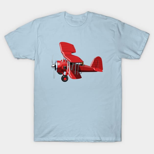 Cartoon biplane T-Shirt by Mechanik